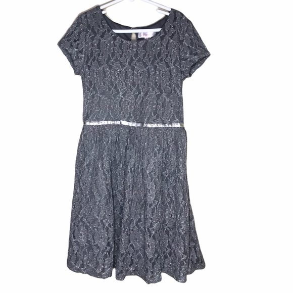 Xhilaration Other - Lace Covered Silver Metallic Dress Lined 10 / 12
